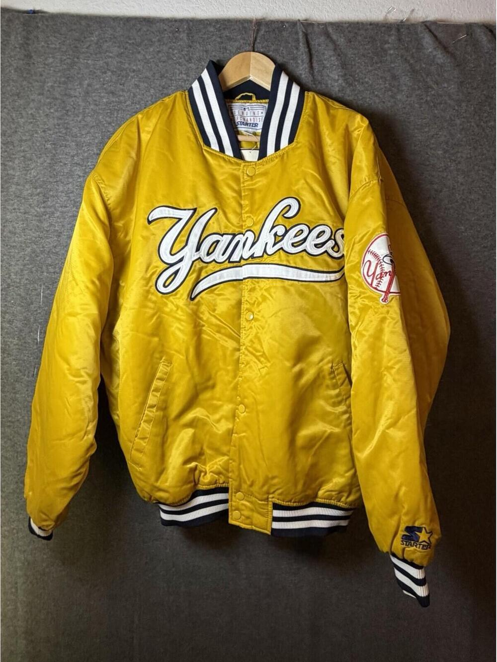 RARE VTG 90s NEW YORK YANKEES STARTER  JACKET YELLOW New XXL